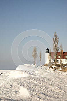 Frozen Point Betsie Lighthouse, Lake Michigan
