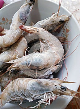 Frozen prawns