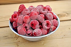 Frozen raspberries in a bowl