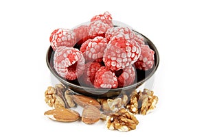 Frozen Raspberries and Nuts