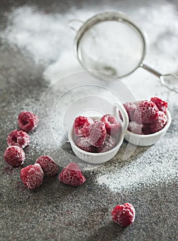 Frozen raspberry with sour cream