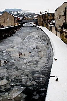 A Frozen River Aire, Skipton photo