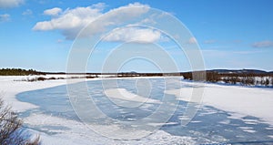 Frozen river in Finland