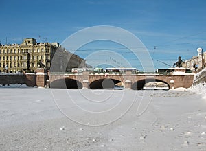 Frozen River Fontanka. St.Petersburg.