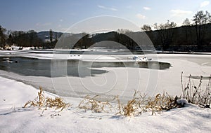 Frozen river Krka