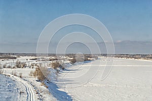 Frozen river landscape