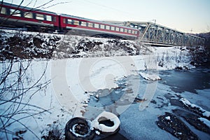 Frozen river landscape