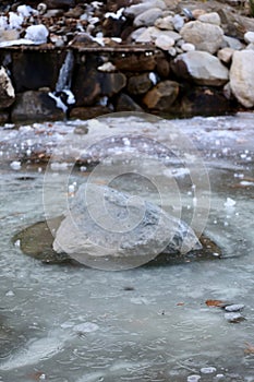 Frozen rock stream