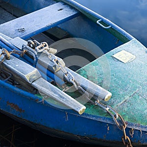 Frozen rowing boat