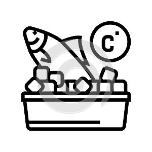 frozen seafood line icon vector illustration