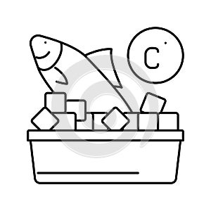 frozen seafood line icon vector illustration