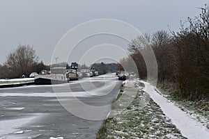 Frozen Section of K&A Canal near Rowde in Wiltshire