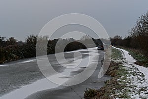 Frozen Section of K&A Canal in Wiltshire