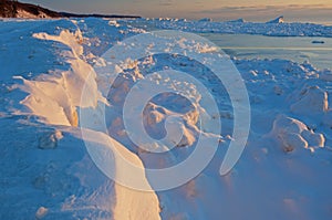 Frozen Shoreline Lake Michigan Saugatuck Dunes