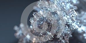 Frozen Snowflake 3D Ice Render