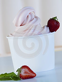 Frozen Soft Serve Yogurt.