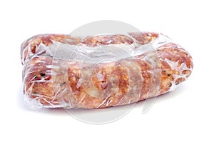 Frozen spiced pork meat sausages