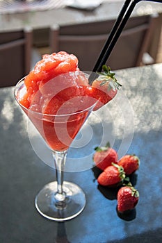 Frozen strawberry daiquiri cocktail