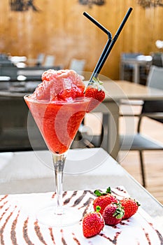 Frozen strawberry daiquiri cocktail