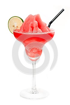 Frozen strawberry margarita daiquiri isolated