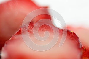 Frozen strawberry selectived focus