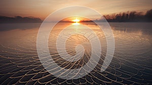 frozen sun in winter