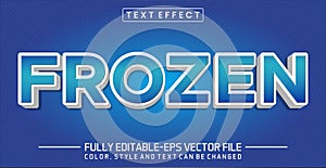 Frozen text style effect gradient color 3d concept
