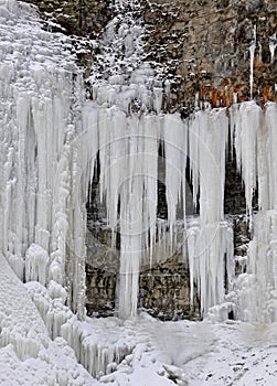 Frozen Tiffany waterfall in Hamilton