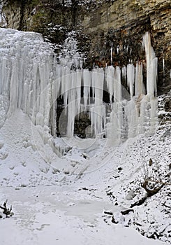 Frozen Tiffany waterfall in Hamilton