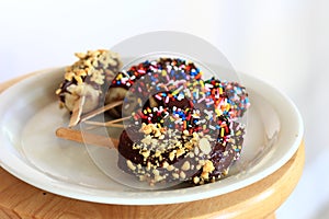 Frozen treats chocolate covered bananas