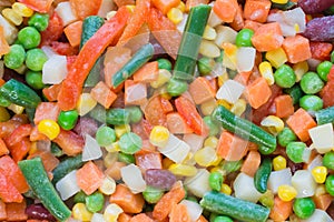 Frozen vegetables close up