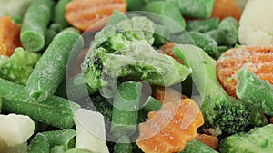 Frozen vegetables close-up. Frozen Frosty Vegetables