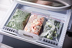 Frozen Vegetables In The Fridge