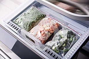 Frozen Vegetables In The Fridge