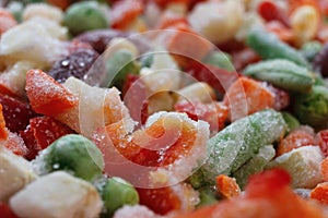 Frozen vegetables. Mexican mix. Macro. 11