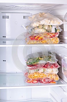 Frozen vegetables in a plastic bag