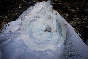 Frozen water fall in the Blue Ridge Mountains