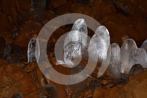 Frozen water Stalagmite