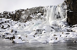 Frozen waterfall