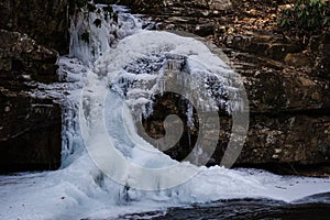 Frozen WaterFall Blue Hole Tennessee