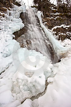 Frozen waterfall, Cascata Bassa, Val di Gares, Belluno