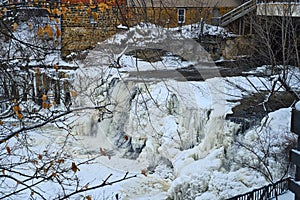 Frozen waterfall in Chagrin Falls