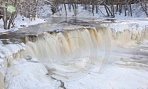 Frozen waterfall in Estonia