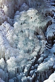 Frozen waterfall in Glastonbury, Connecticut, with intesified natural color