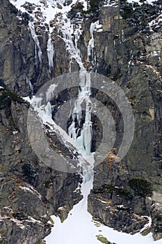 Frozen waterfall in High Tatras