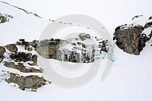 Frozen waterfall in High Tatras