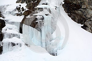 Zamrznutý vodopád vo Vysokých Tatrách