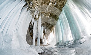 Zamrznutý vodopád. Ľadopád Siklava skala, Slovensko