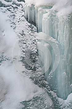 Frozen Waterfall Johnson canyon Banff national park  Alberta  Canada