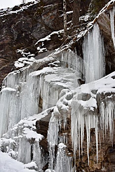 Frozen Waterfall Near Glacier National Park, Montana